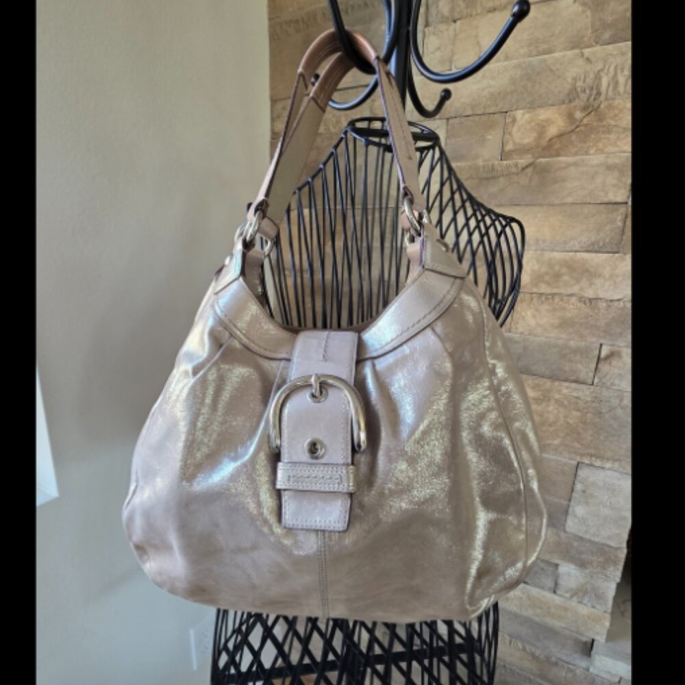 Coach Champagne Silver Sparkle Hobo